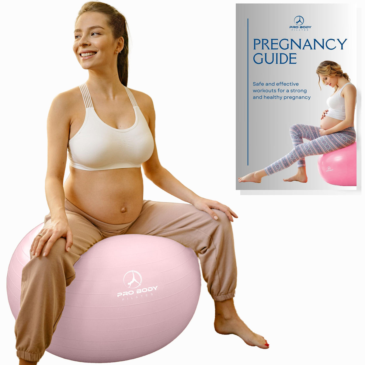 Pregnancy Birthing Ball with Prenatal & Postnatal Exercise Guide – Extra Thick Anti-Burst Labor Ball